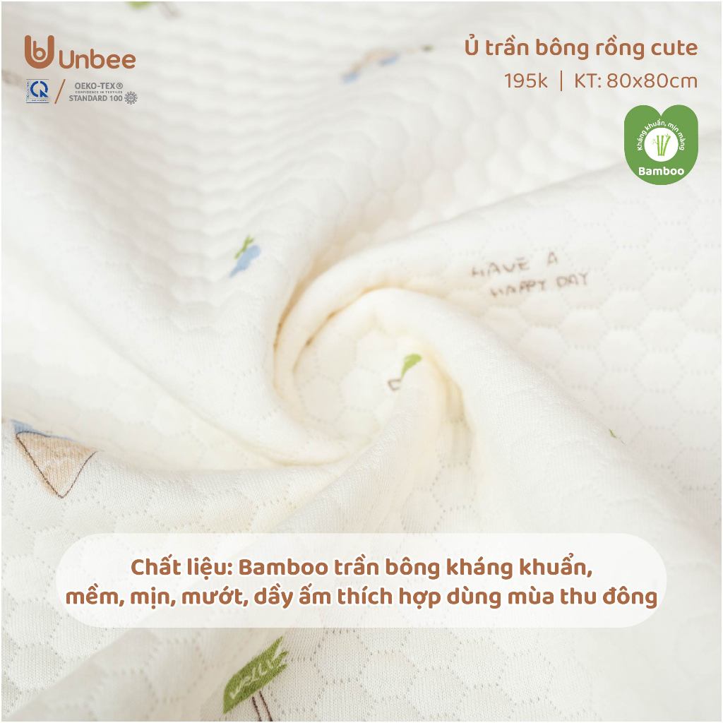 Ủ Choàng Chần Bông Mùa Đông Cho Bé Kích Thước 80 x 80 cm