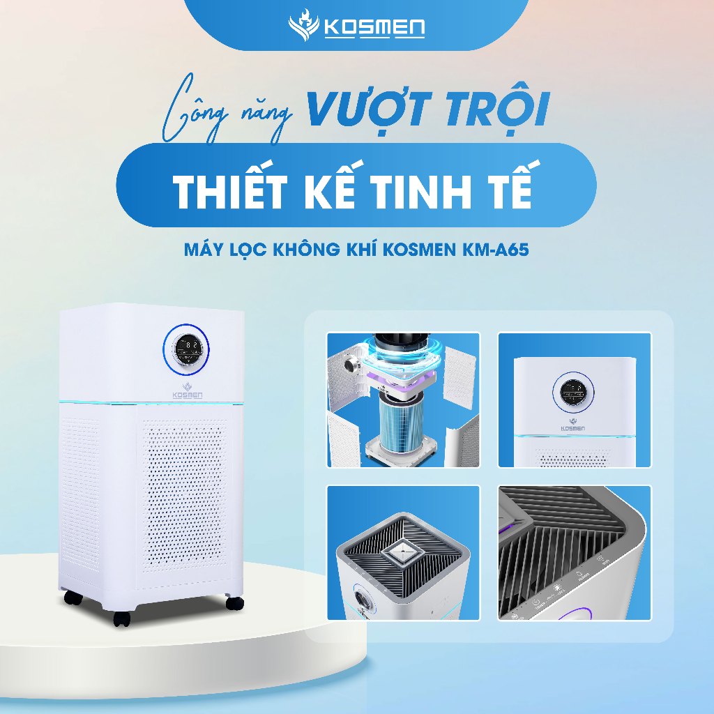 Ảnh Máy Lọc Không Khí Kosmen KM-A65 Lọc Bằng Ion âm - Hàng Chính Hãng BH 24 Tháng 3