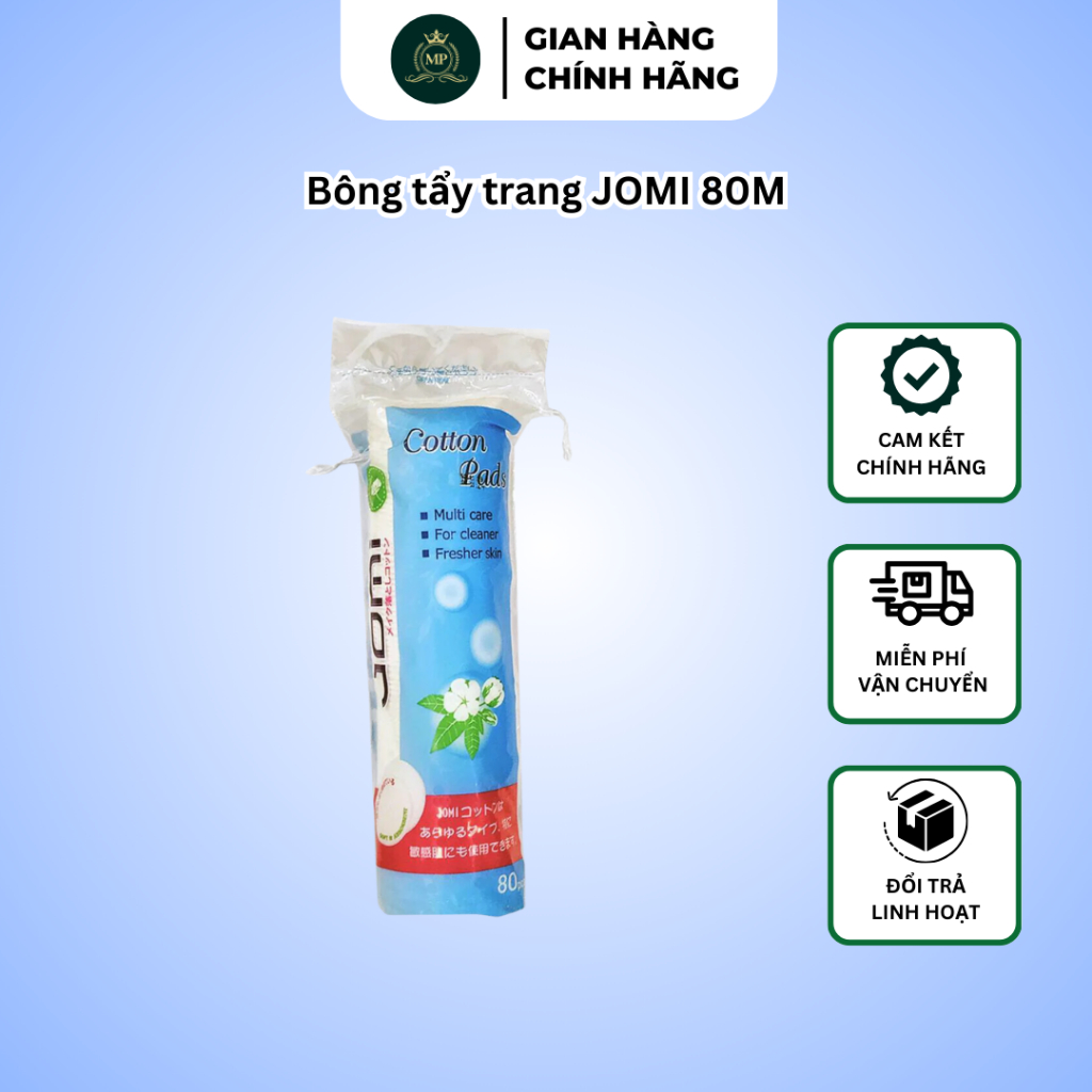 Bông Tẩy Trang Jomi chính hãng 80 miếng/Túi