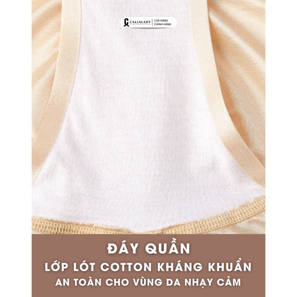 Quần gen định hình Callalady nịt bụng dưới giảm mỡ nâng mông siết eo cao cấp chất liệu lụa băng mềm mại thoáng khí 27