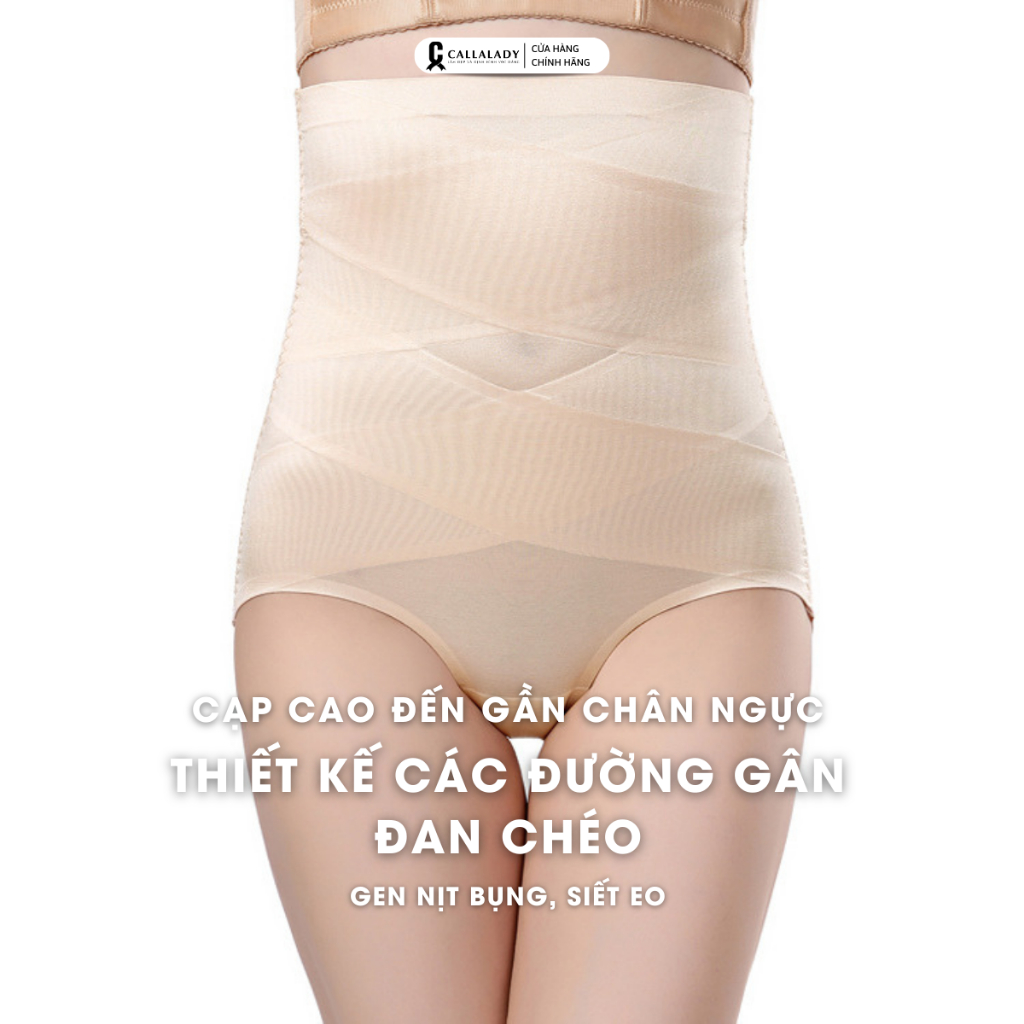 Quần gen định hình Callalady nịt bụng dưới giảm mỡ nâng mông siết eo cao cấp chất liệu lụa băng mềm mại thoáng khí 27
