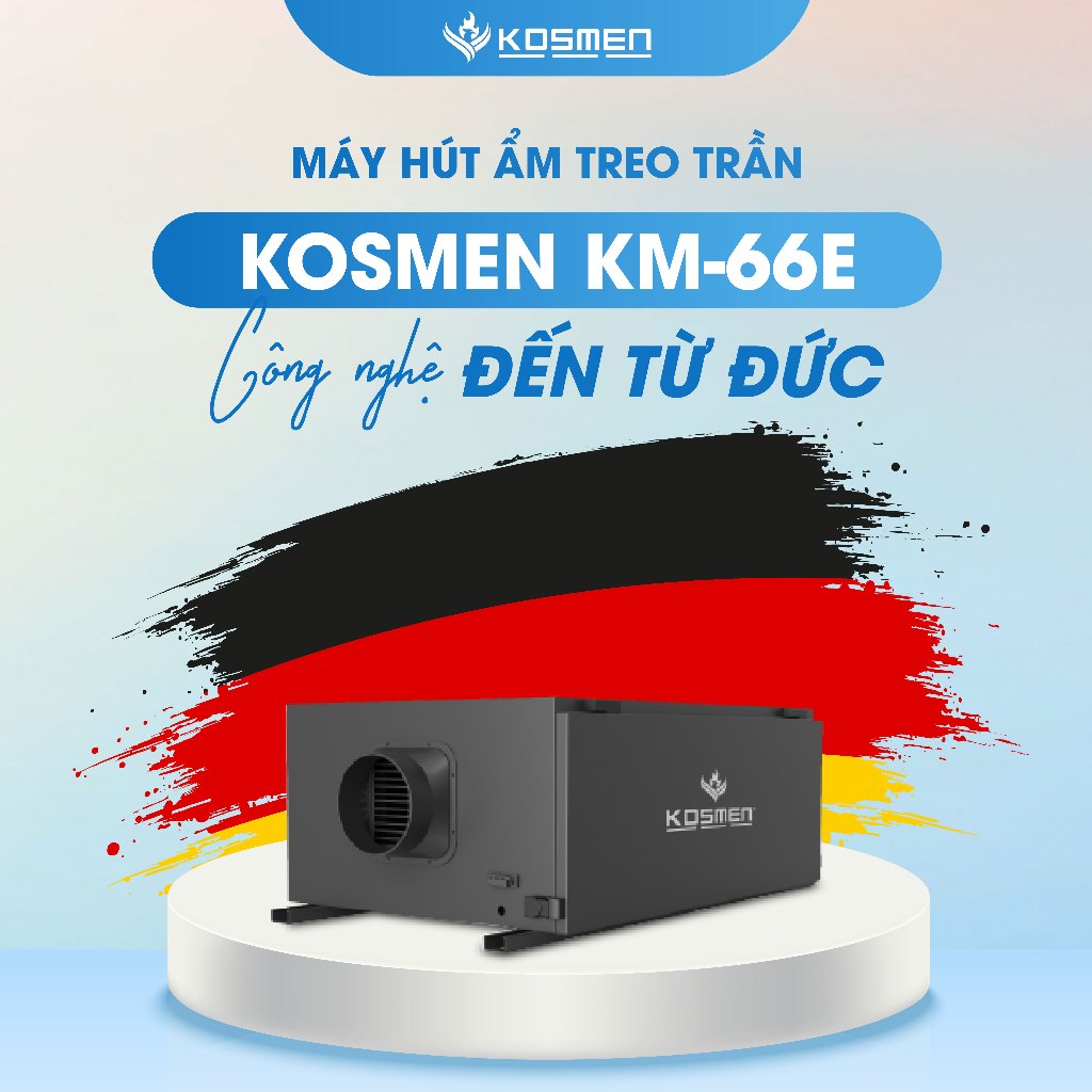 Ảnh Máy Hút Ẩm Âm Trần Kosmen KM-66E Màn Hình Cảm Ứng Kỹ Thuật Số - Hàng Chính Hãng BH 24 tháng 4