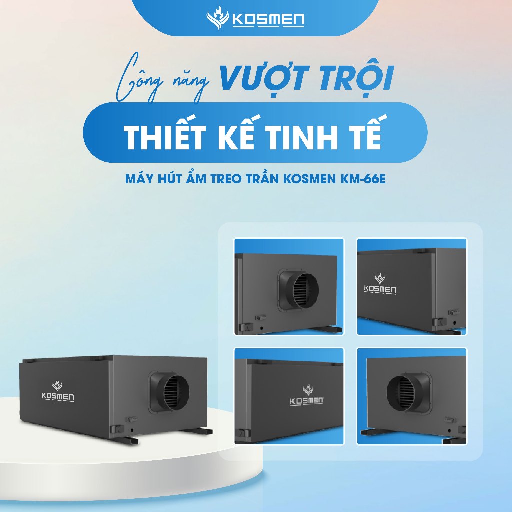 Ảnh Máy Hút Ẩm Âm Trần Kosmen KM-66E Màn Hình Cảm Ứng Kỹ Thuật Số - Hàng Chính Hãng BH 24 tháng 3