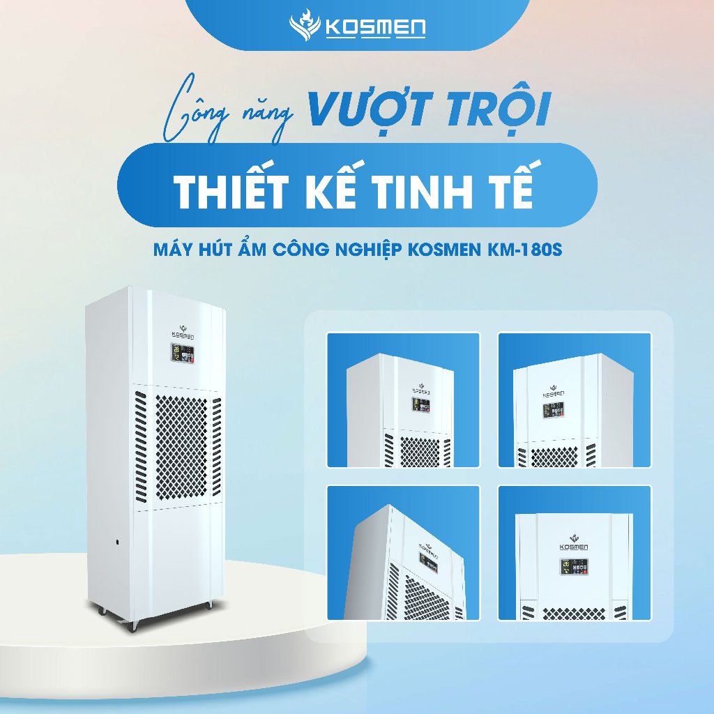 Ảnh Máy Hút Ẩm Công Nghiệp Kosmen KM-180S 180 lít/ngày - Hàng Chính Hãng Bảo Hành 24 Tháng 4