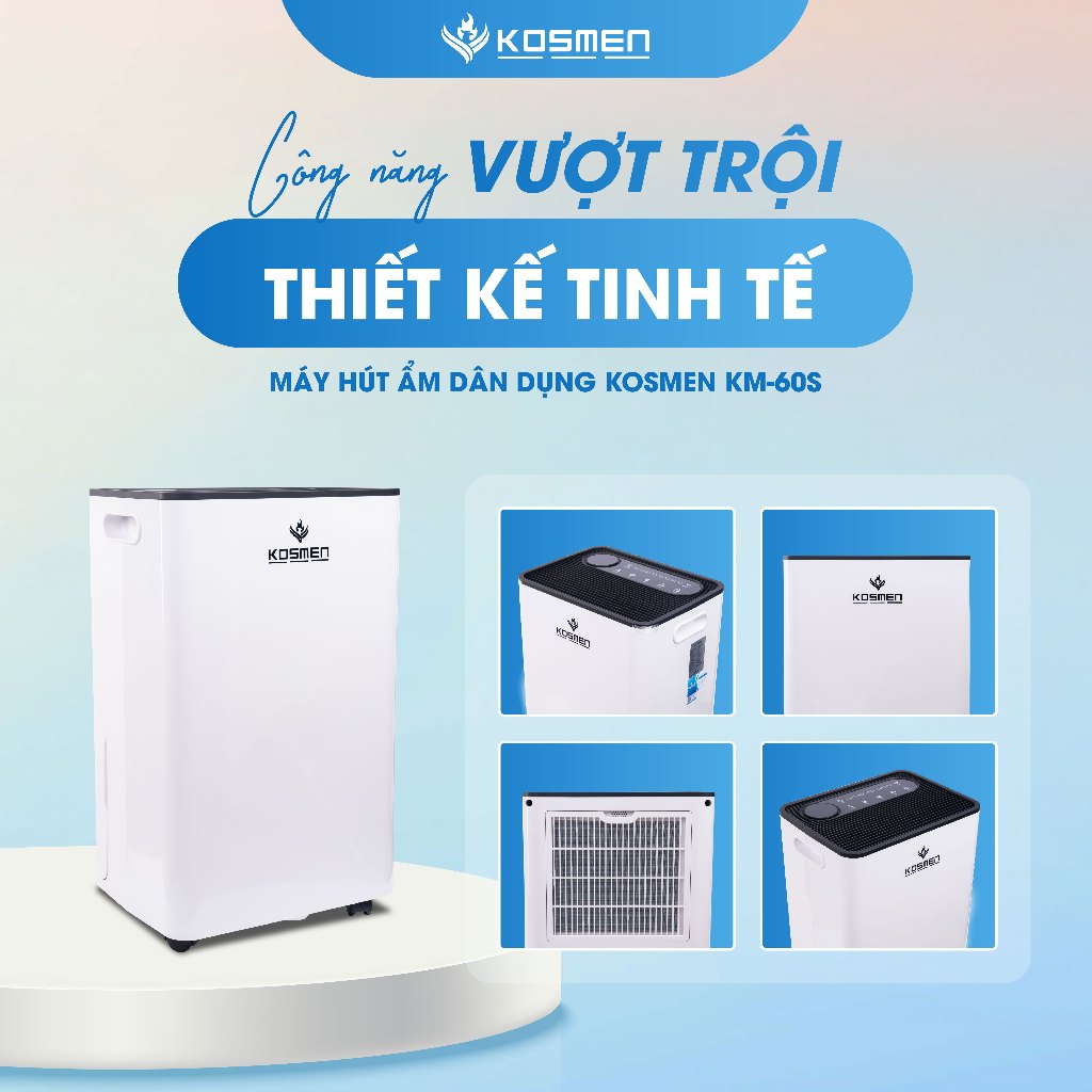 Ảnh Máy Hút Ẩm Kosmen KM-60S Công Suất 60 lít/ngày, Công Nghệ Ion Âm - Hàng Chính Hãng 3