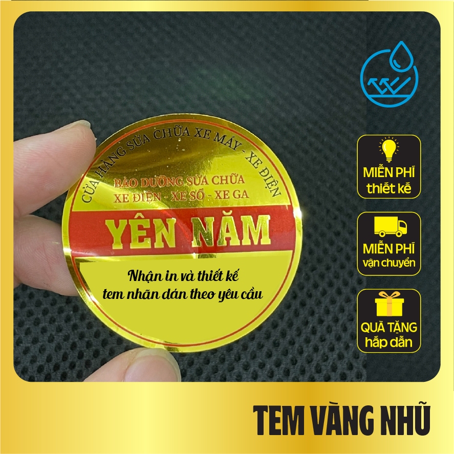 Tem Nhũ Vàng Sticker, Decal Dán in Theo Yêu Cầu in tem dán Khổ A3 ...
