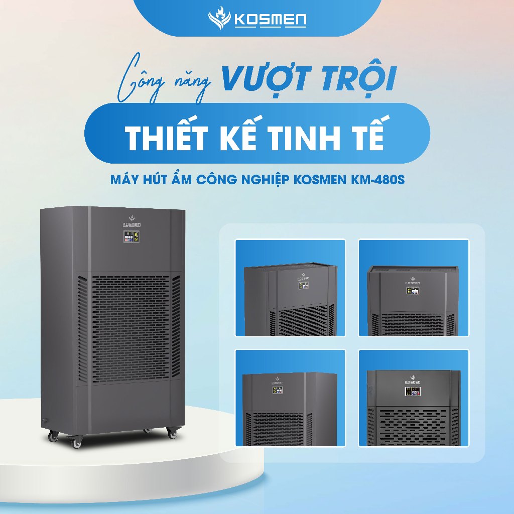 Ảnh Máy Hút Ẩm Công Nghiệp Kosmen KM-480S Công Suất 480 Lít/Ngày- Hàng Chính Hãng Bảo Hành 24 Tháng 2
