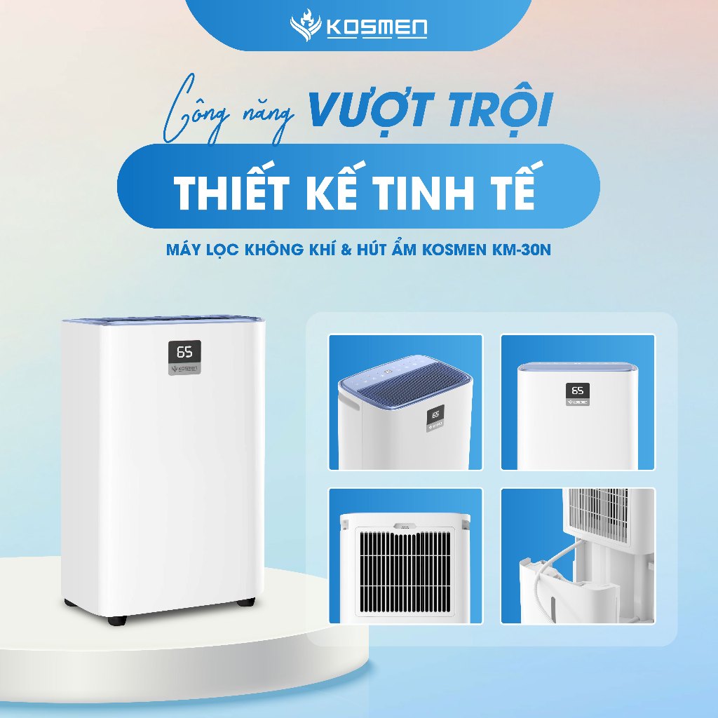 Ảnh Máy Lọc Không Khí Và Hút Ẩm Kosmen KM-30N, Lọc Chuyên Sâu, Kết Nối Wifi Bằng App - Hàng Chính Hãng 4
