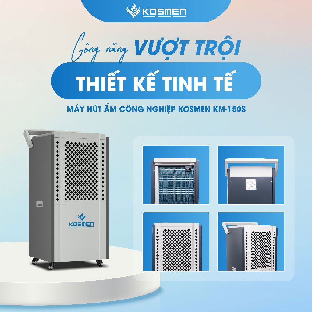 Ảnh Máy Hút Ẩm Công Nghiệp Kosmen KM-150S Phù hợp diện tích 200m² - Hàng Chính Hãng Bảo Hành 24 Tháng 4