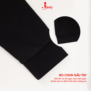 Bộ thun dài tay  basic JASEY, bộ nỉ thu đông  chuẩn size mã 3471