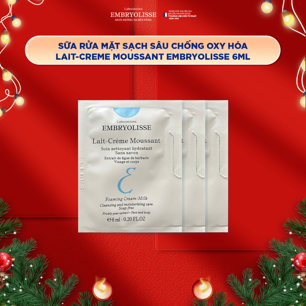 Ảnh DATE: 01/01/2026 [GIFT] Gói Sữa Rửa Mặt Sạch Sâu Chống Oxy Hóa Lait-Creme Moussant Embryolisse 6ml 3