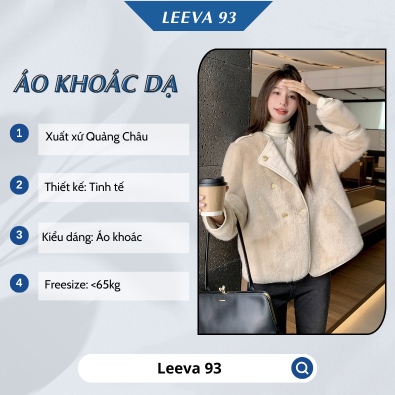 Áo khoác dạ lông cừu mềm mại đính khuy phong cách Hàn Quốc thu đông - FB4