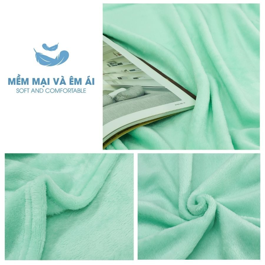 Ảnh Mền tuyết NIN siêu mềm mịn 100% Microfiber - Mint (nhiều kích cỡ) 3