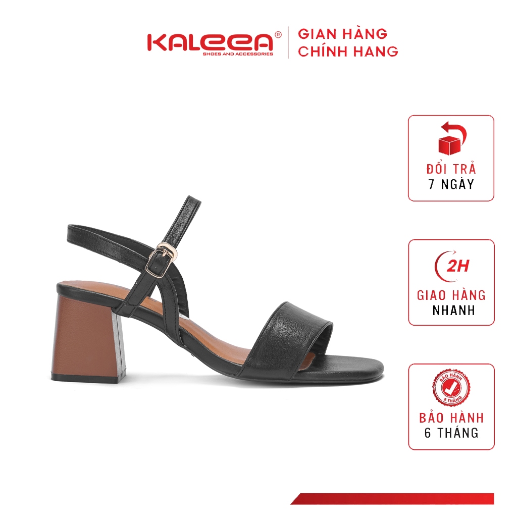 Ảnh Kaleea - Giày Sandal Nữ Đi Siêu Êm Đế Cao 6p Giày Cao Gót Nữ Đế Vuông Quai Mảnh Hàng Chuẩn Kaleea - K512 2
