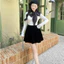 Áo len nữ phối dây nơ cổ style hàn quốc A2466 Kymie