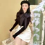 Áo len nữ phối dây nơ cổ style hàn quốc A2466 Kymie