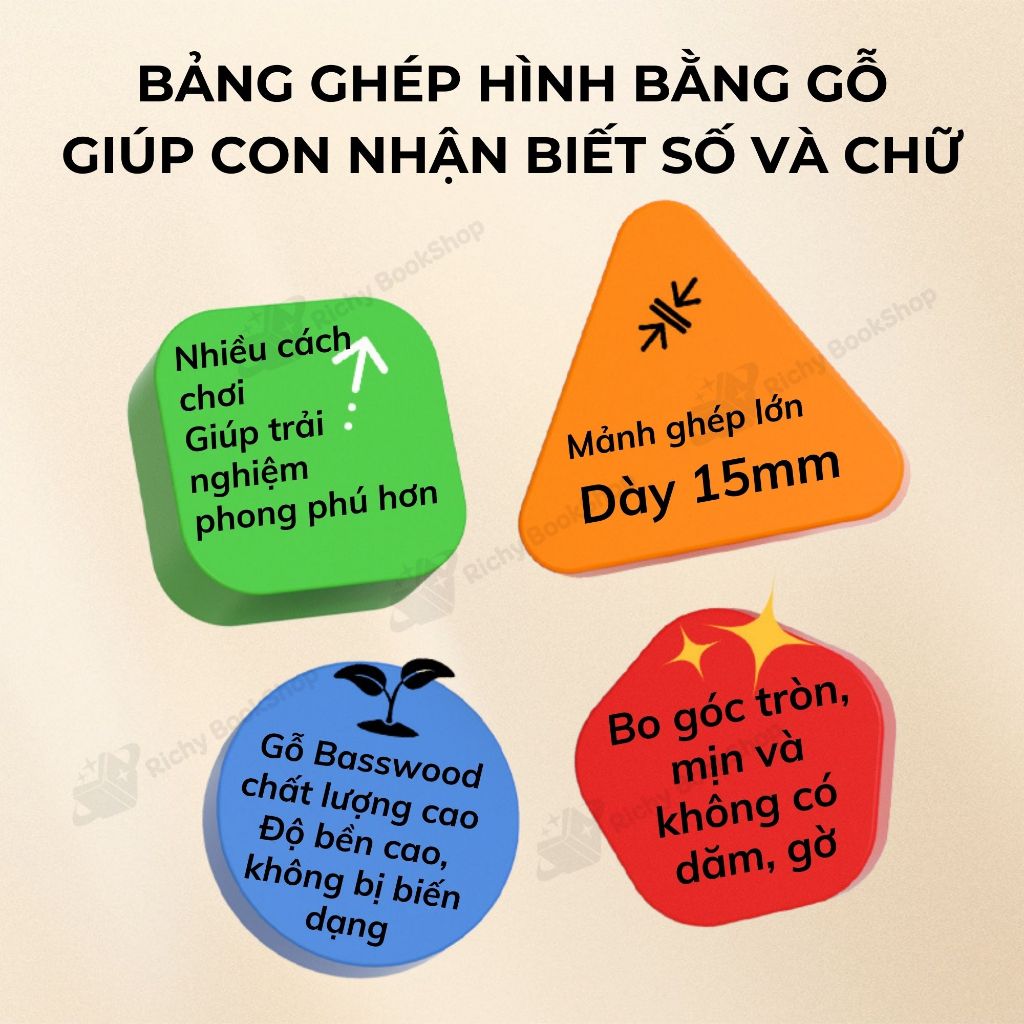 Bảng chữ cái và số bằng gỗ MIDEER
