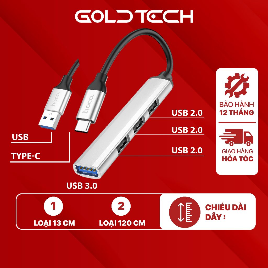 HUB Type C và HUB USB 3.0 tốc độ cao Hoco HB cổng chia usb mở rộng kết ...