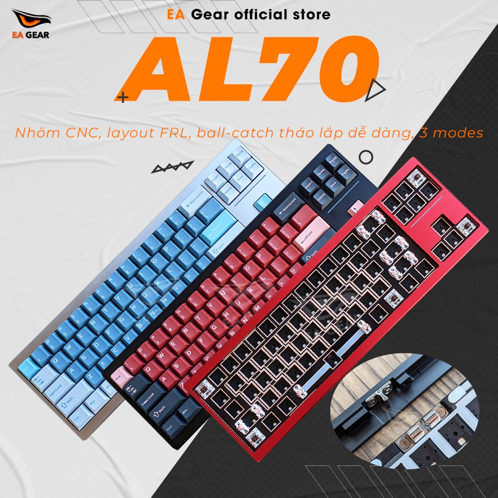 [Giao ngay] Bàn Phím Cơ AL70 3 Modes Có Ball Catch Layout FRL Tạ Gương ...