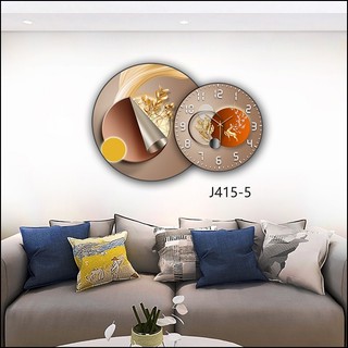 Đồng hồ treo tường kim trôi Decor phòng xinh, combo 2 bức tranh tròn và đồng hồ chạy em ru.Phong Cách Hiện Đại