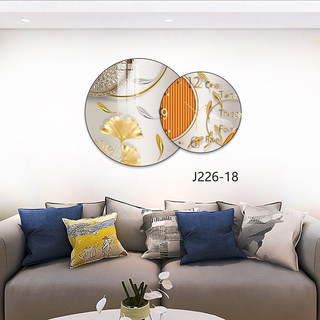 Đồng hồ treo tường kim trôi Decor phòng xinh, combo 2 bức tranh tròn và đồng hồ chạy em ru.Phong Cách Hiện Đại