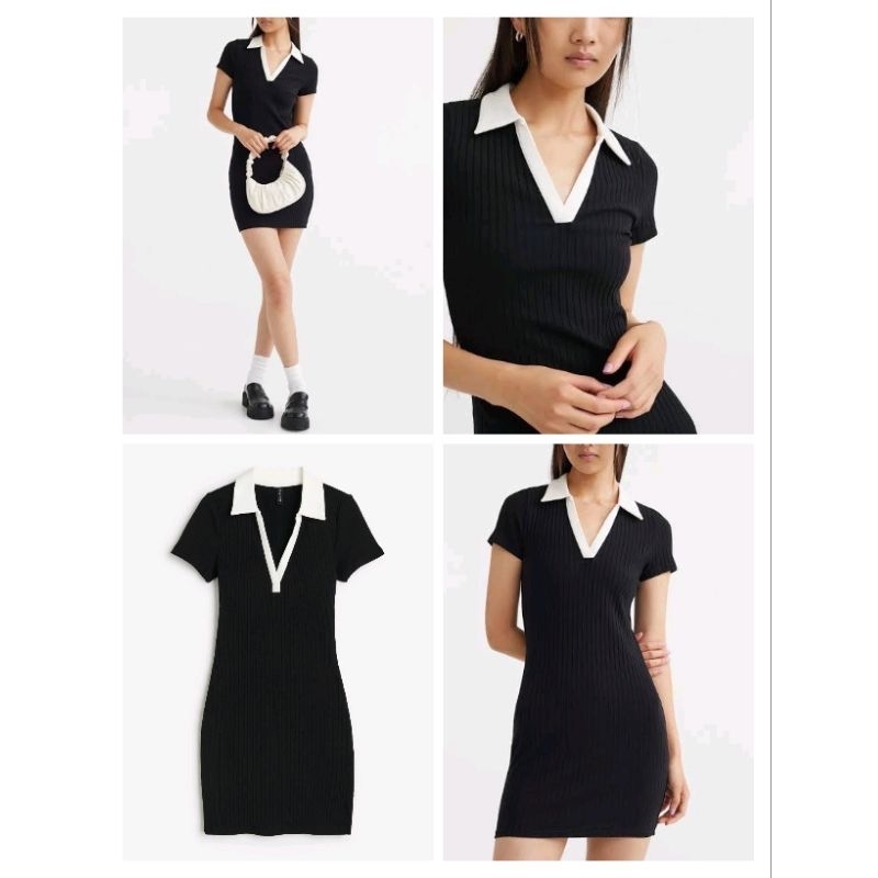 (BomoHouse) Đầm polo body thun tăm HM* Cambo dư xịn