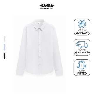 Áo Sơ Mi Nam Tay Dài Sợi Coffee Cổ Gài Nút Trơn Form Fitted - Routine 10F23SHL090R3
