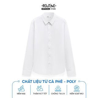Áo Sơ Mi Nam Tay Dài Sợi Coffee Cổ Gài Nút Trơn Form Fitted - Routine 10F23SHL090R3