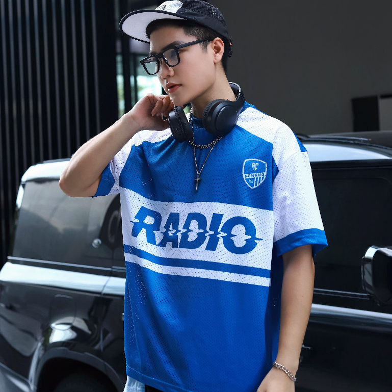 Áo Thun Mesh Radio Achang cổ tròn Nam Nữ form Boxy