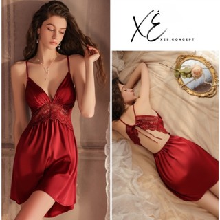 Váy 2 dây lụa phối ren thêu lưng kiểu ( V4 )