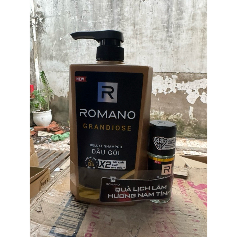 dầu gội hương nước hoa Romano hương Grandiose 650g tặng lăn