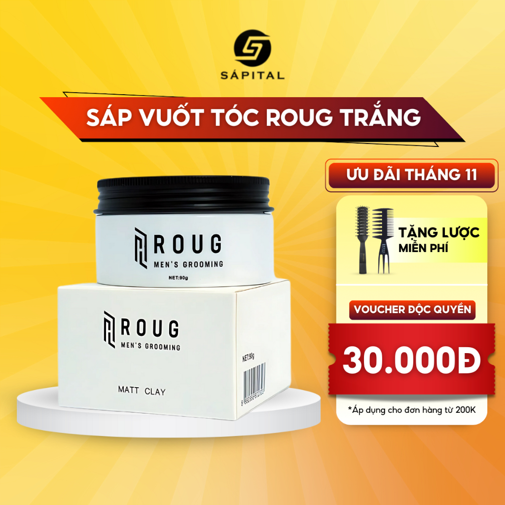 Sáp vuốt tóc Roug Matt Clay-Roug trắng giữ nếp cao lên tới 12h dành cho ...