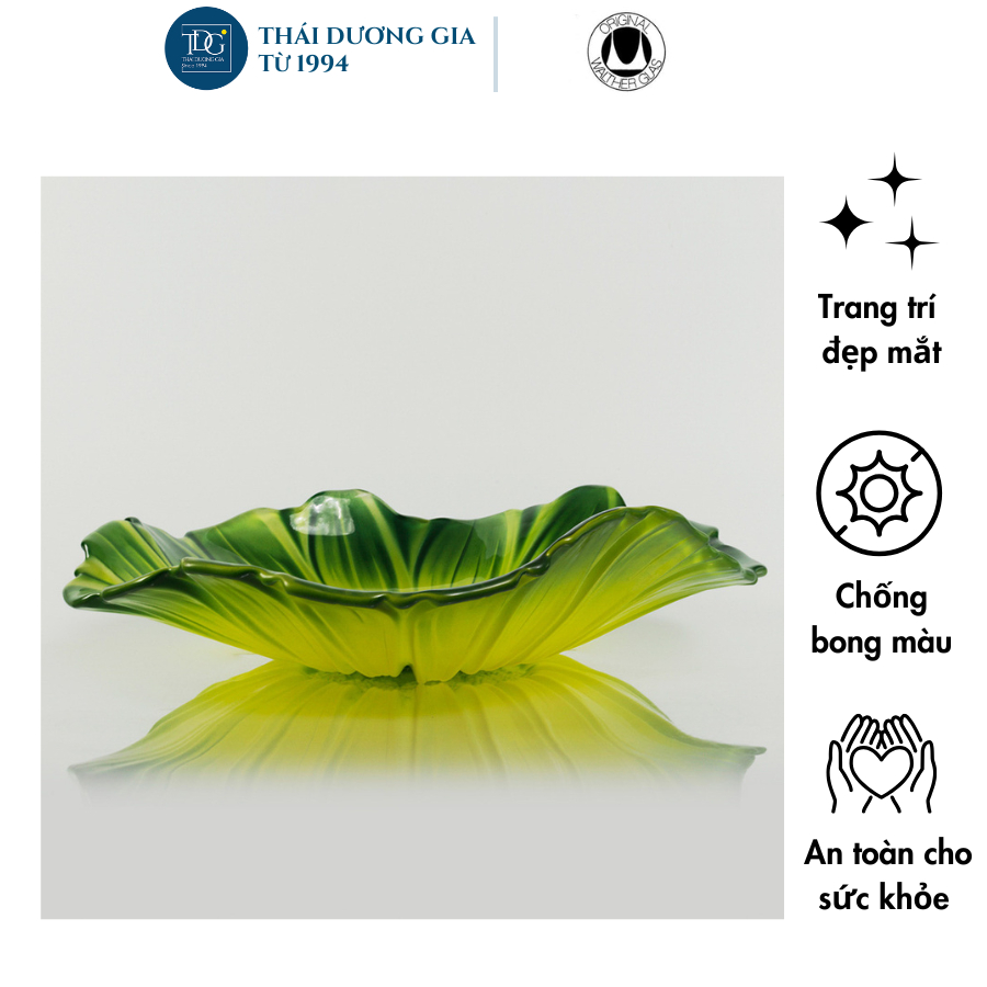Bát, đĩa thủy tinh màu xanh lá cây đựng hoa quả Walther-Glass