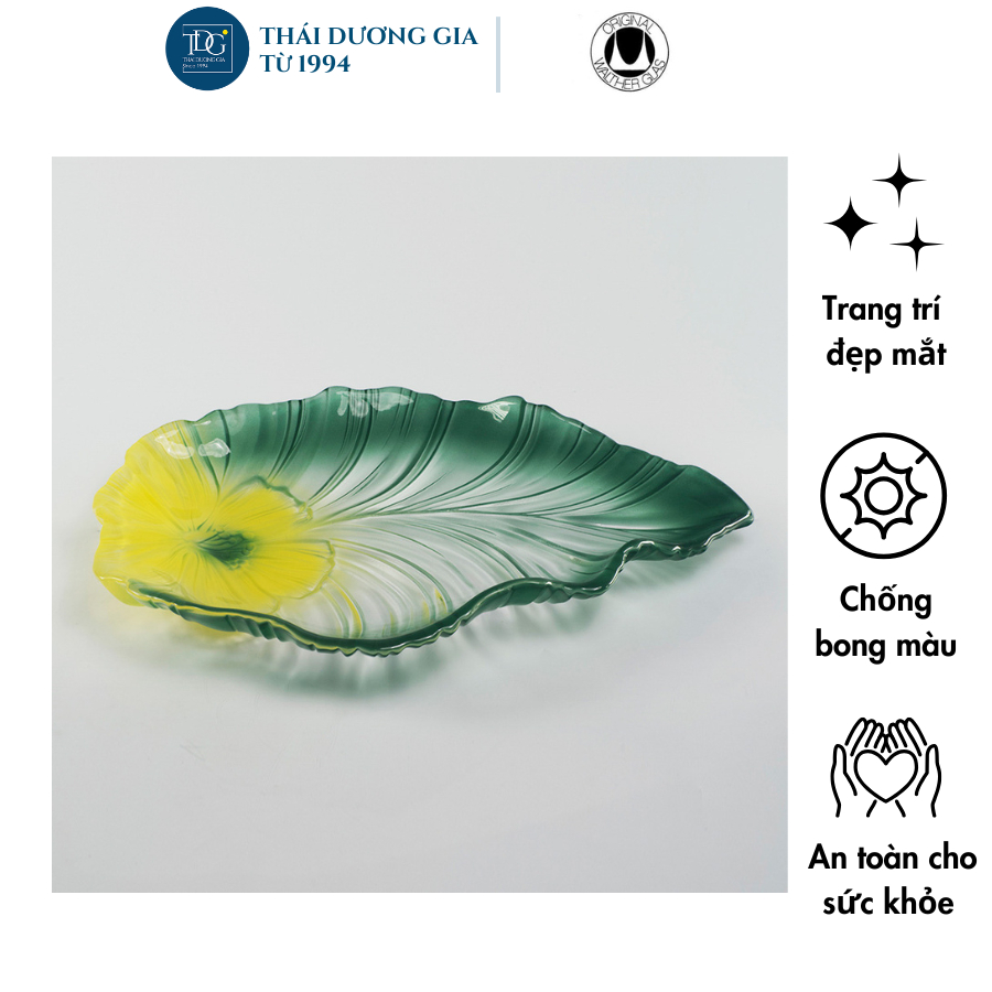 Bát, đĩa thủy tinh màu xanh lá cây đựng hoa quả Walther-Glass