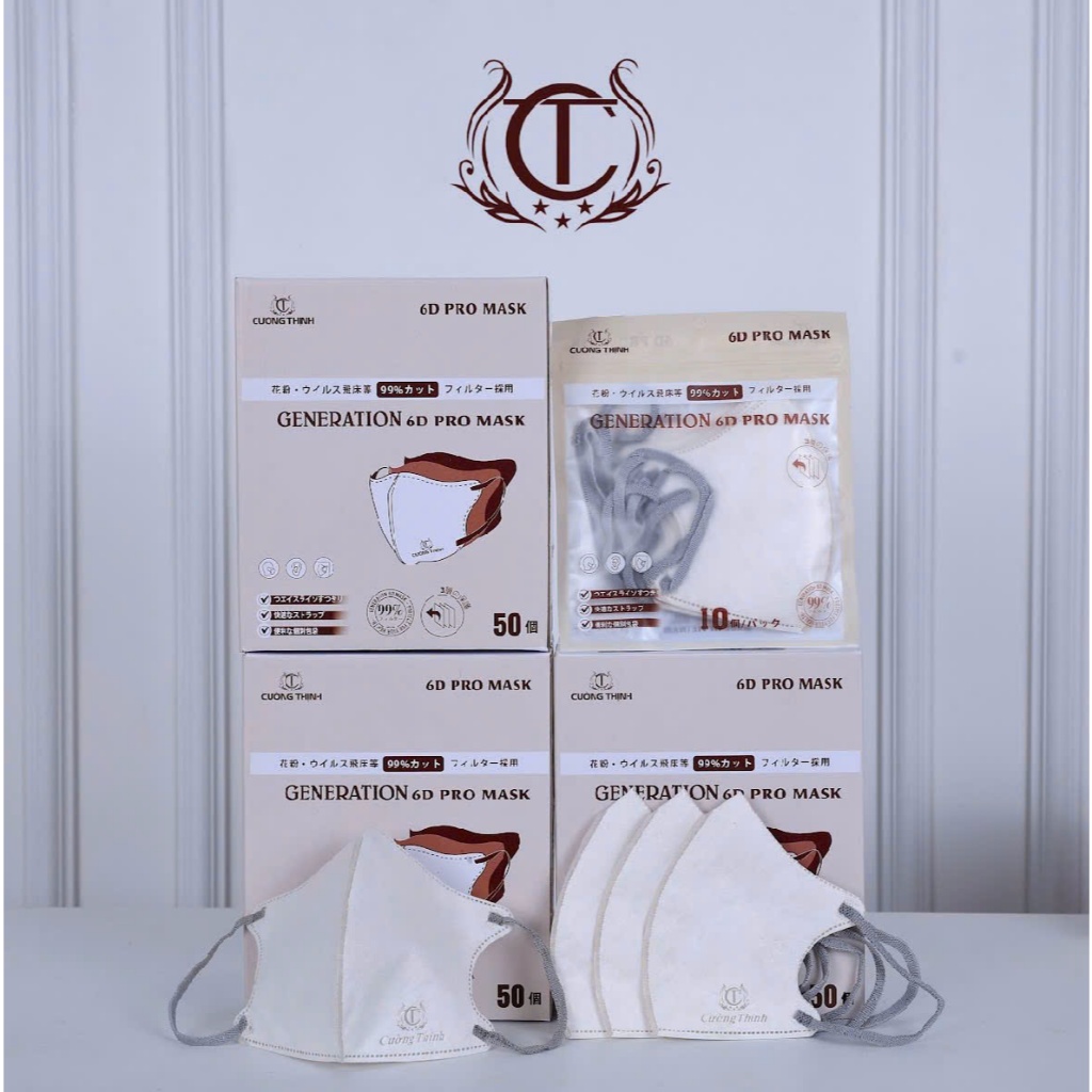 Khấu trang 6D Cường Thịnh Mask 3 lớp dày dặn ngăn bụi mịn kín mặt không ...