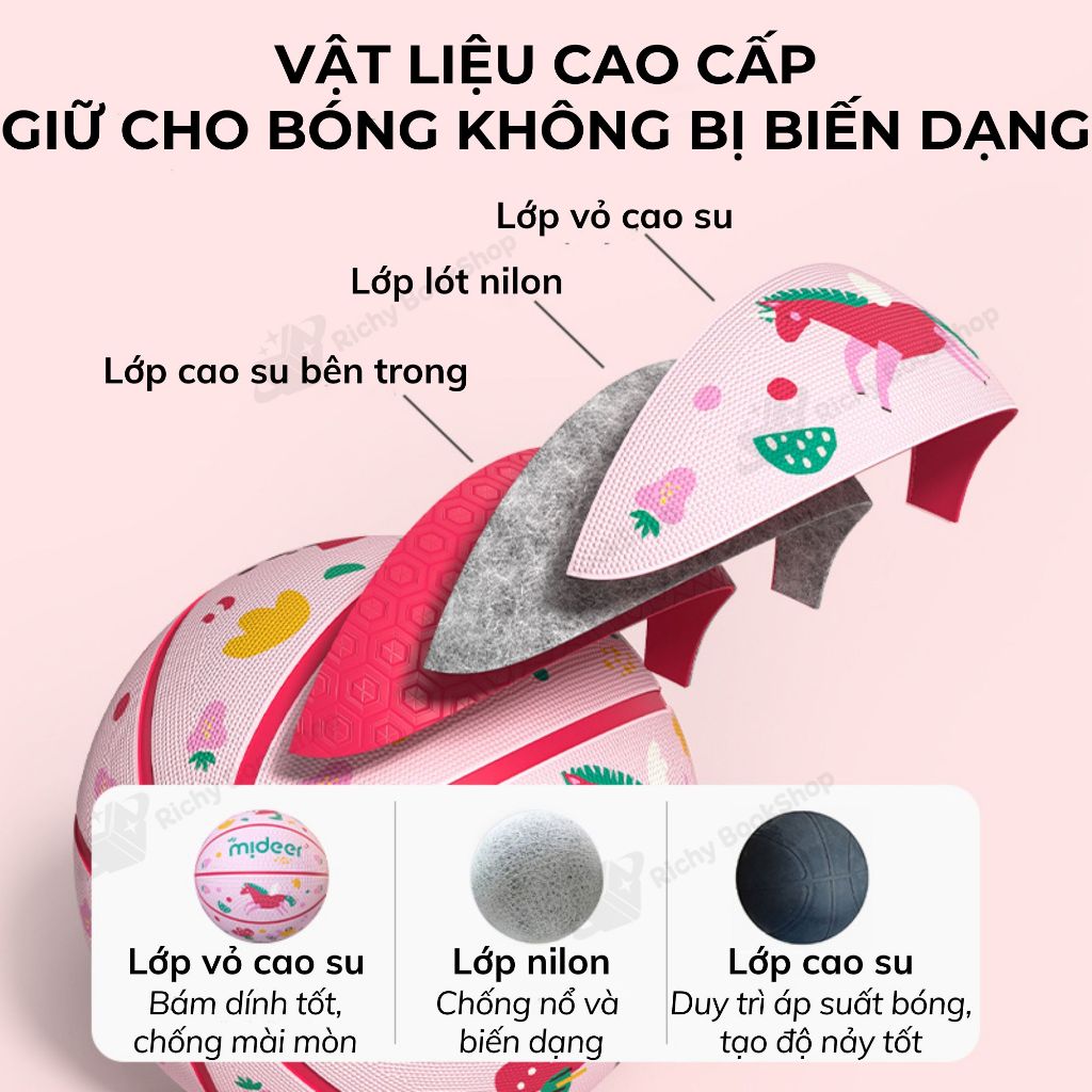 Bóng Rổ Size 5 Cho Bé Mideer Children’s Basketball, Đồ Chơi Vận Động Cho Bé