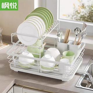 (Loại 1 chắc chắn) Giá Đựng Bát Đĩa Có Khay Hứng Nước Kèm Ống Đũa, Kệ Để Bát Đĩa
