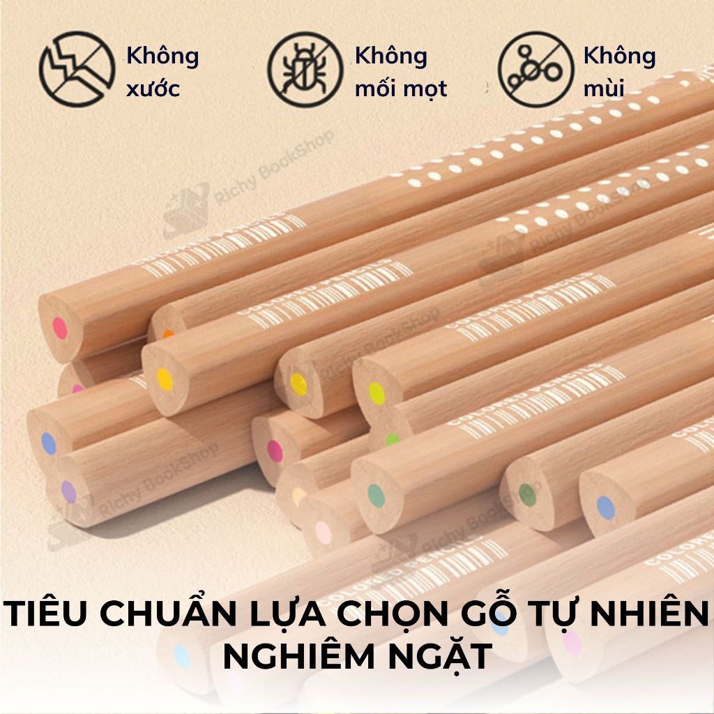 Bút chì màu vẽ tranh cao cấp 24/36/48 màu - Mideer Vibrant Colored Pencil