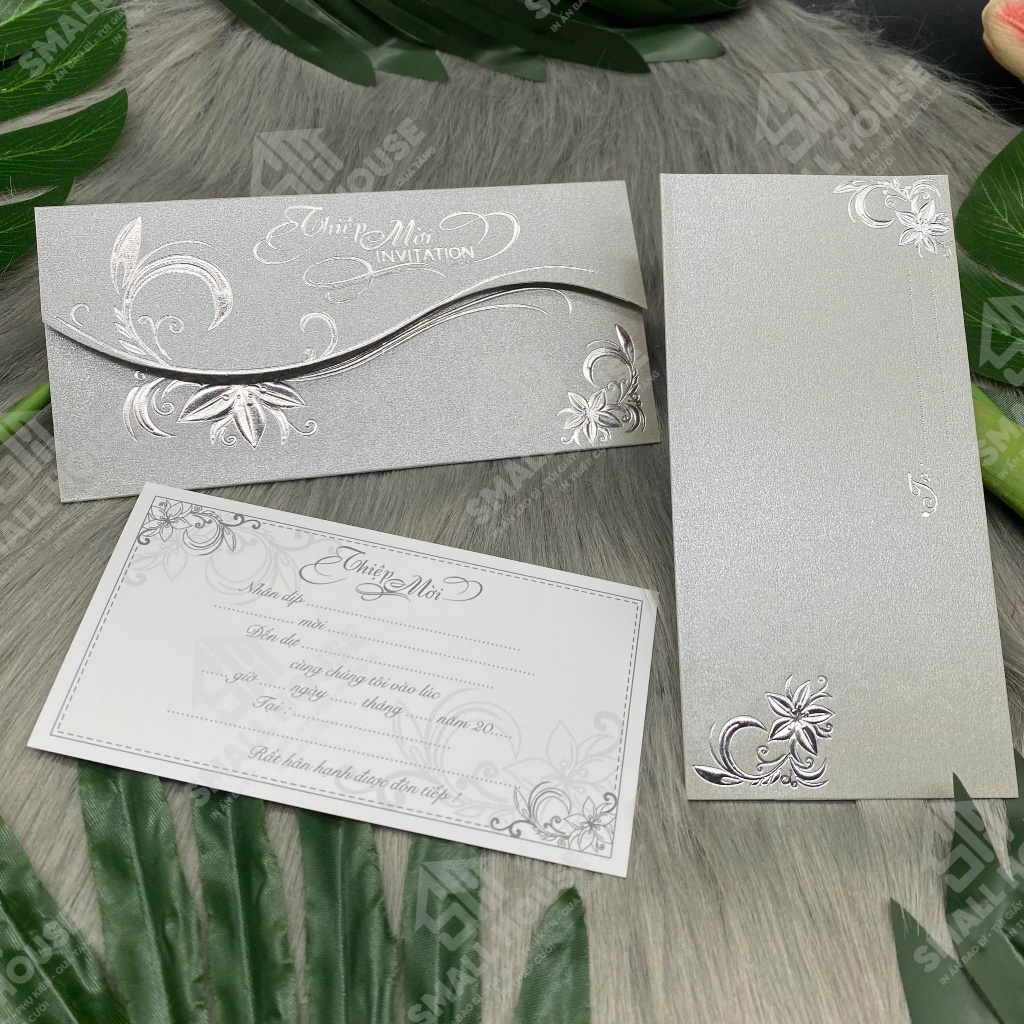 Thiệp Mời Bế Nổi 3D Dài cực sang (Xấp 5 cái)