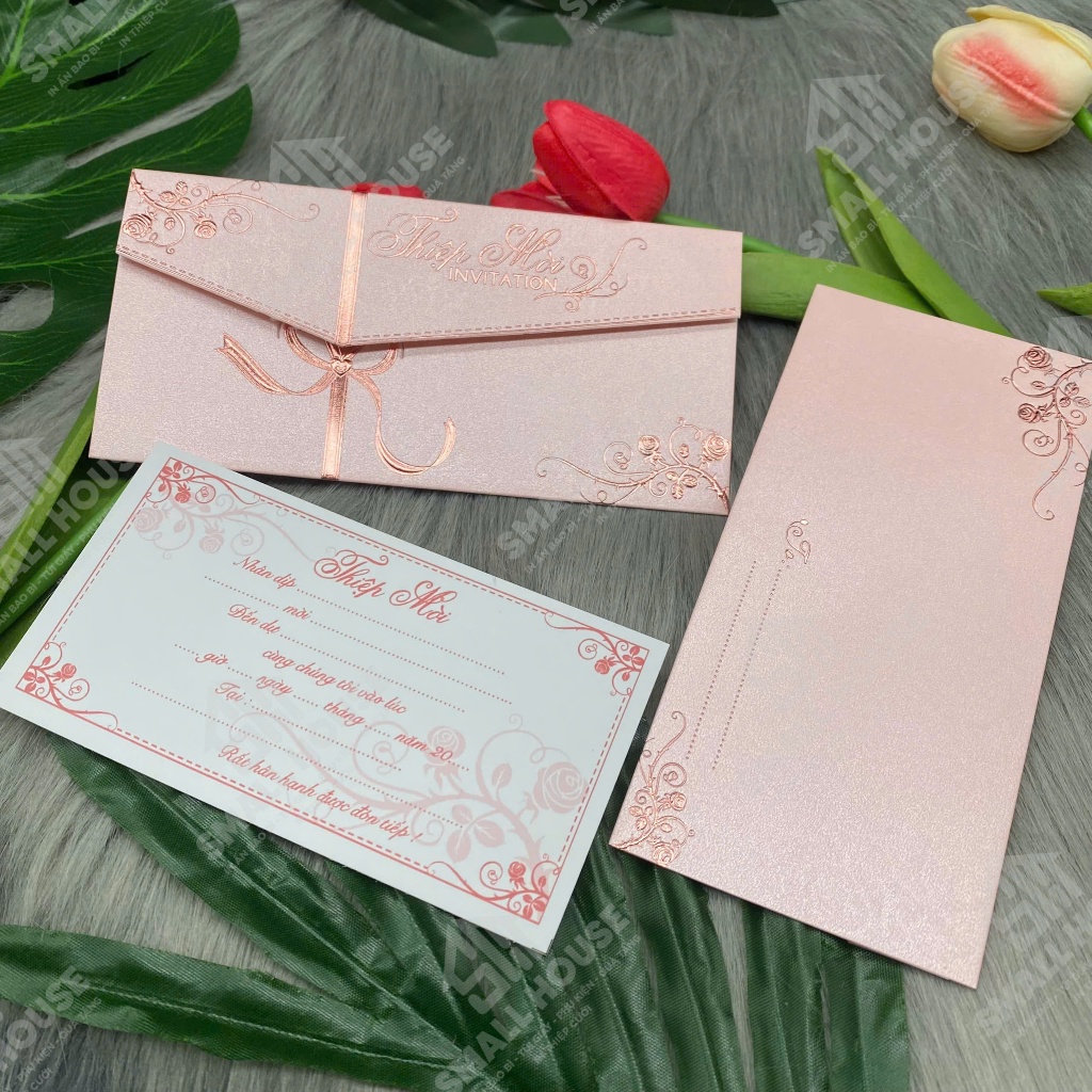 Thiệp Mời Bế Nổi 3D Dài cực sang (Xấp 5 cái)