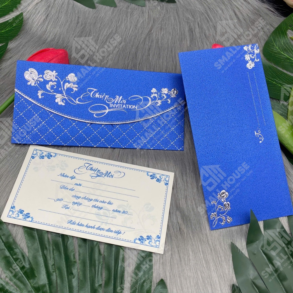 Thiệp Mời Bế Nổi 3D Dài cực sang (Xấp 5 cái)