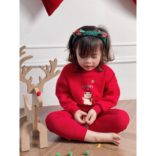 Áo nỉ NOEL cho bé Batala Kids, Áo SWEATER nỉ bông cho bé trai bé gái MÀU ĐỎ/BE GẤU CHRISTMAS 2024