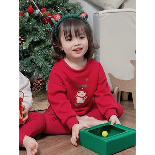 Áo nỉ NOEL cho bé Batala Kids, Áo SWEATER nỉ bông cho bé trai bé gái MÀU ĐỎ/BE GẤU CHRISTMAS 2024