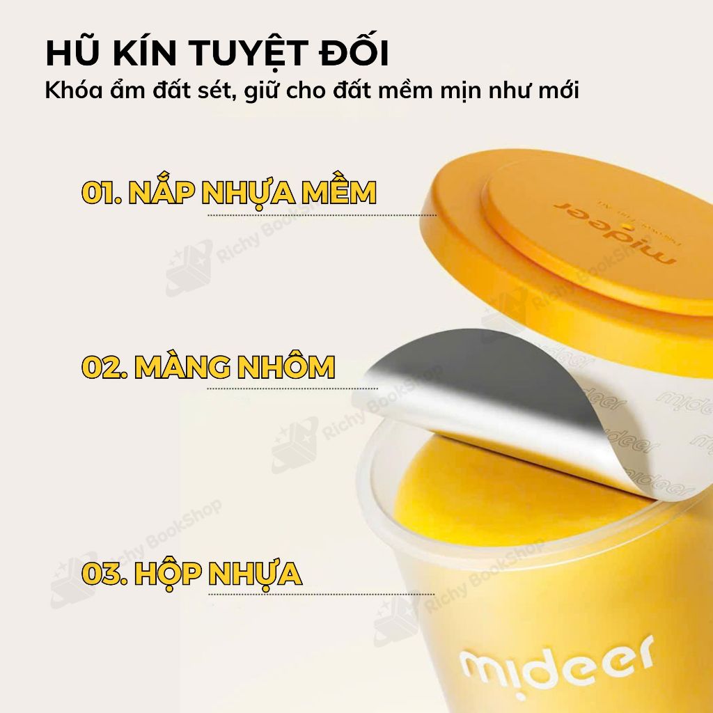 Đất sét tự khô 24- 36 màu Mideer đất nặn tạo hình mô hình AIRY FUN CLAY