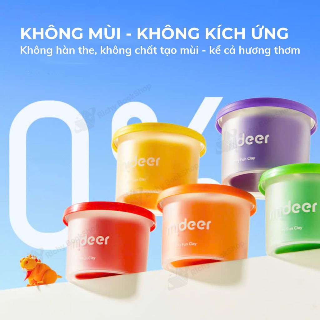 Đất sét tự khô 24- 36 màu Mideer đất nặn tạo hình mô hình AIRY FUN CLAY