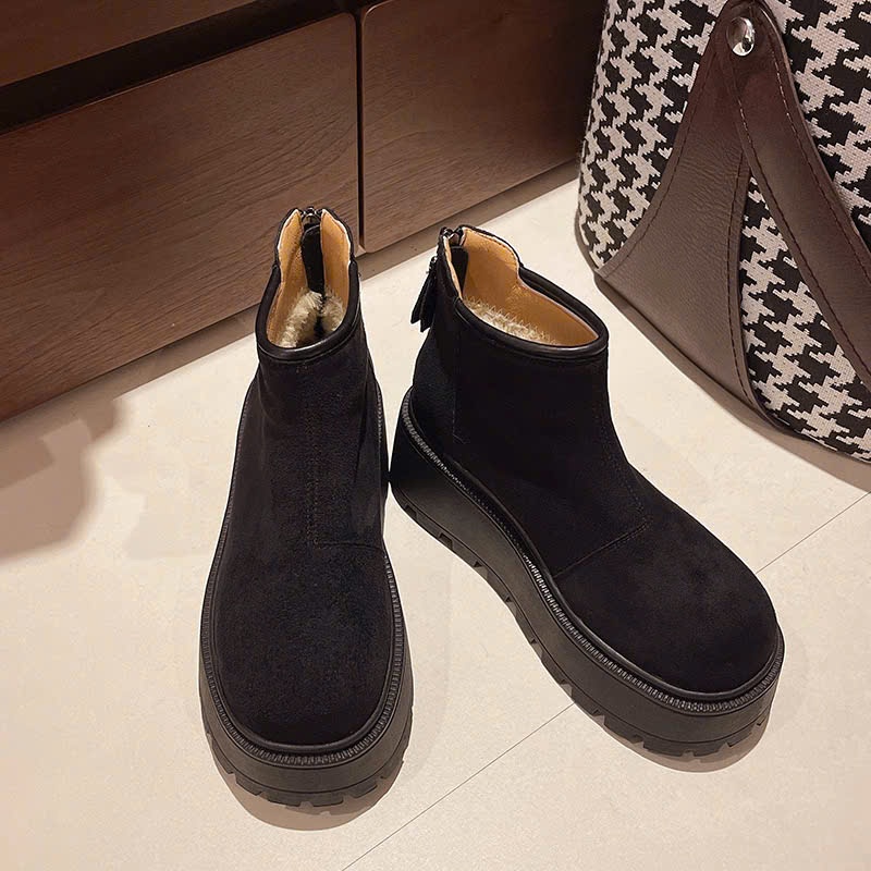Giày Boost Lông Nữ, Giày Đế Độn Ấm Chân Phong Cách Thời Trang Mùa Đông Hot Trend B09 - ntshoes