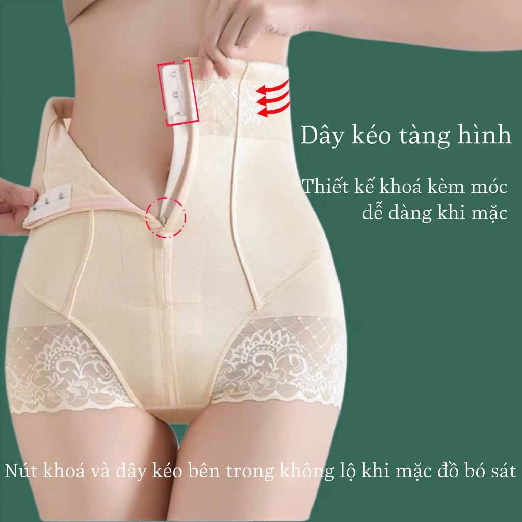 Quần Gen Định Hình Khoá Kéo Siết Lực 2055 Ôm Bụng Nâng Mông