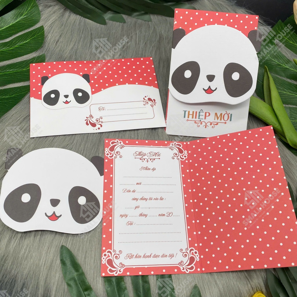 Thiệp mời sinh nhật 3 Lá ( xấp 4 cái)