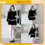 Set Áo Nhung Peplum Phối Tơ Mix Chân Váy Nhung Chữ A Hàng 2 Lớp Dày Dặn ( kèm ảnh thật)