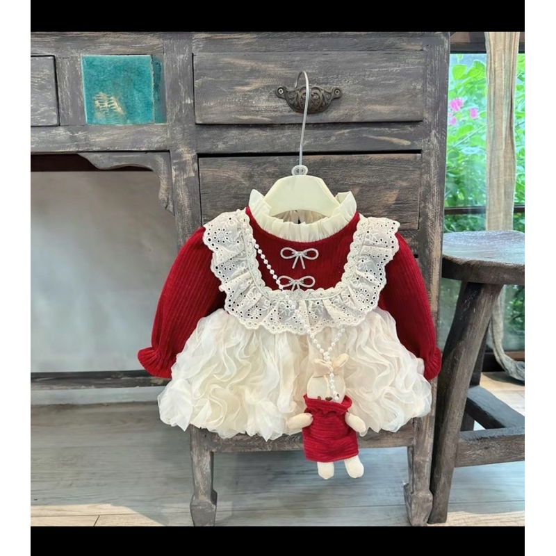 [TẶNG THỎ] Váy tiểu thư voan sóng cho bé gái size 5-17kg